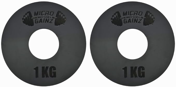 Micro Gainz Kilogram Fractional Weight Plate Set of 2 Plates, .25KG, .50KG or 1KG, Plate Set Designed for Olympic Barbells & Strength Training, Made in USA-StrideForce Fitness