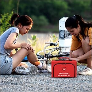 Family First Aid & CPR Kit - Emergency Medical Kit for The Entire Family, Child, Kids, and Youth. Perfect for Camping, Travel, Car, Hiking, Sports, Outdoor, and Home - First Aid Guide Life Safety Pro-StrideForce Fitness