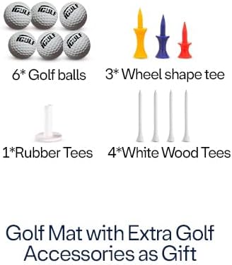 Tri-Turf 3-in-1 Golf Hitting Mat - XL 24"x24" Foldable Practice Pad w/Adjustable Tees, Non-Slip EVA Foam Base, Indoor & Outdoor Use for Chipping, Driving, Swing Training, Backyard or Garage-StrideForce Fitness