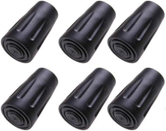 6pcs Walking Stick Tips, Replacement Rubber Tips for Walking Sticks, Trekking Pole Tips Baskets Hiking Pole Tips Feet Shock Absorption Rubber Cane Tips 11mm Diameter Survival Hiking Stick Accessories-StrideForce Fitness
