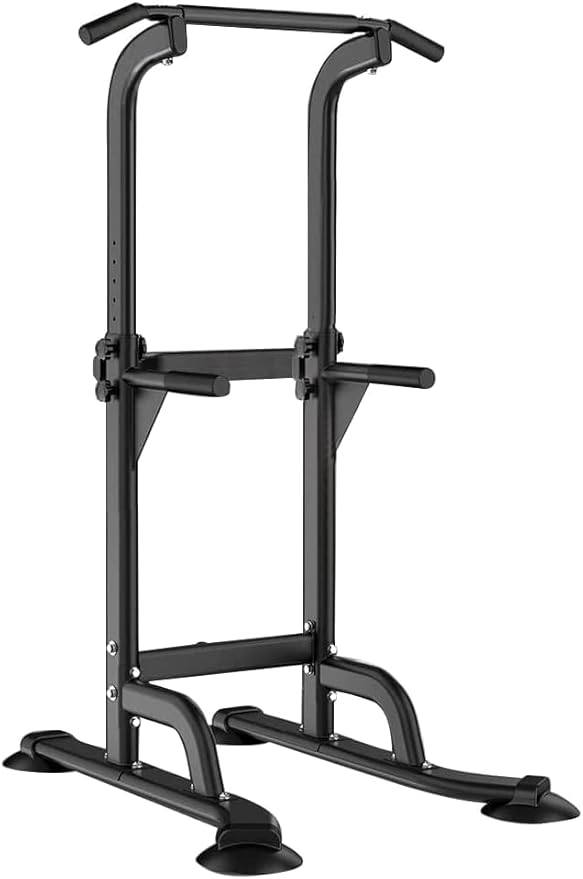 SogesHome Power Tower Pull Up Bar and Dip Station Adjustable Height Dip Stand Multi-Functional Strength Training Fitness Workout Station-StrideForce Fitness