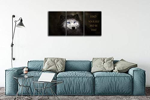 3 Panels Wolf Picture Motivational Wall Art Inspirational Canvas Painting Pictures Modern Entrepreneur Quotes Posters Prints Artwork for Home Office Decor House Decorations Class Room School to Hang-StrideForce Fitness