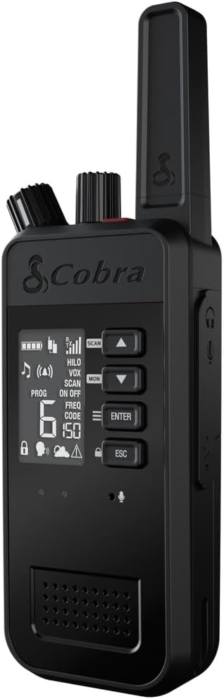 Cobra Performa 450 Business Radio (1-Pack with Dock) - 6-Channel UHF/LMR Professional Two Way Radio, Waterproof Walkie Talkie, Shockproof, IP67 & MIL-SPEC Rated, 18hr Battery, LCD Screen-StrideForce Fitness