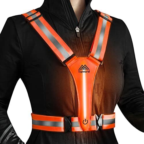 LED Reflective Vest Safety Gear, Light Up Vest for Night Walking Cycling, High Visibility Running Vest with Reflective Strips-StrideForce Fitness