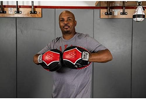 TITLE Boxing Air Vent Technology Punch Mitts, Black/Red - Boxing Pads, Muay Thai Pads, Punching Mitts, Focus Mitts, Boxing Equipment, Punching Pads, MMA Equipment, Kickboxing-StrideForce Fitness