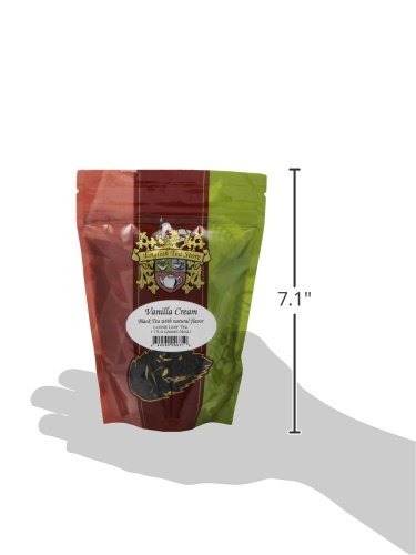 English Tea Store Loose Leaf, Vanilla Cream Natrually Flavored Black Tea Pouches, 4 Ounce (Pack of 2)-StrideForce Fitness