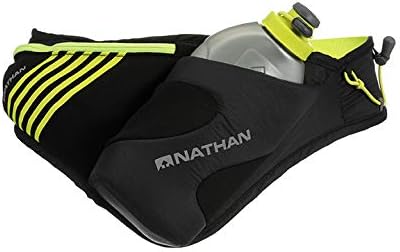 Nathan Peak Running Hydration Waist Pack Belt w/ Speed Draw Flask Water Bottle, 18oz/535 ml Push/Pull Race Cap, Expandable Zippered Stretch Pocket-StrideForce Fitness