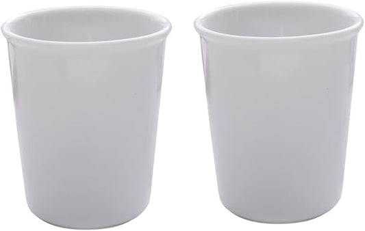 Awhale Ceramic Bathroom Cup 2Pcs, Mouthwash Cups, Toothbrush Holders, 150ml/Pcs (White)