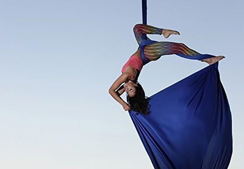 DASKING Aerial Silks Starter Kit - Durable 11Yards of Aerial Yoga Hammock with Hardware, Aerial Swing for Acrobatic Flying Yoga & All Levels (Aerial Rigging Point Up to 14ft)-StrideForce Fitness