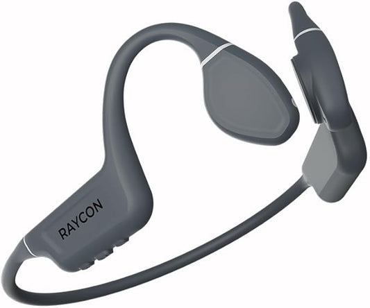 Raycon Bone Conduction Headphones, Open-Ear Bluetooth Sports Earbuds with Mic, IP68 Water Resistant Headset for Workout and Running, 13hr Playtime (Gray)-StrideForce Fitness