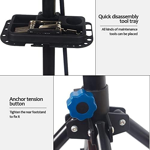 Bike Repair Stand with Quick Release Bicycle Maintenance Rack Bike Workstand Height Adjustable and Portabl with Tool Tray Extensible Bike Repair Rack for Road & Mountain Bikes-StrideForce Fitness