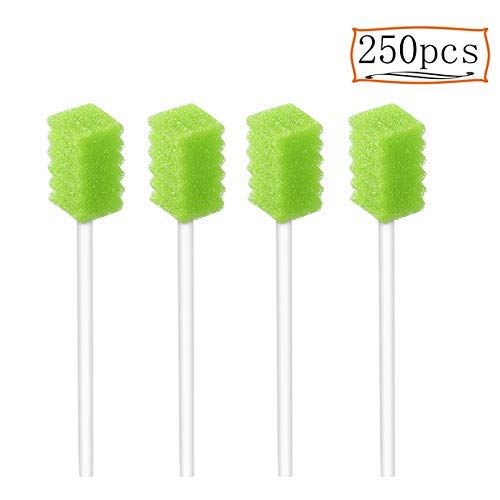 (250 Pack) Disposable Oral Swabs, Sterile Dental Sponge Swabsticks Unflavored for Mouth, Gum Cleaning.