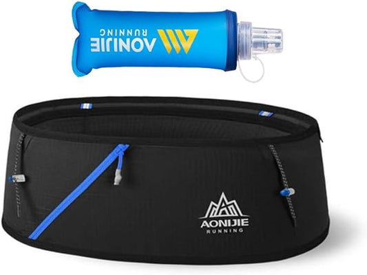 AONIJIE Lovtour Running Belt Waist Pack, Flip Waist Belt,with 250ml Soft Water Bottle Free and Lightweight for Marathon Climbing Jogging Cycling Workout Fitness Mobile Phone Holder-StrideForce Fitness