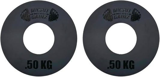 Micro Gainz Kilogram Fractional Weight Plate Set of 2 Plates, .25KG, .50KG or 1KG, Plate Set Designed for Olympic Barbells & Strength Training, Made in USA-StrideForce Fitness