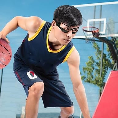 Black Basketball Glasses- Basketball Dribbling Goggles,17 X 6cm Portable Glasses For Dribbling,Comfortable Protective Sports Dribble Specs For Training Team Sports-StrideForce Fitness