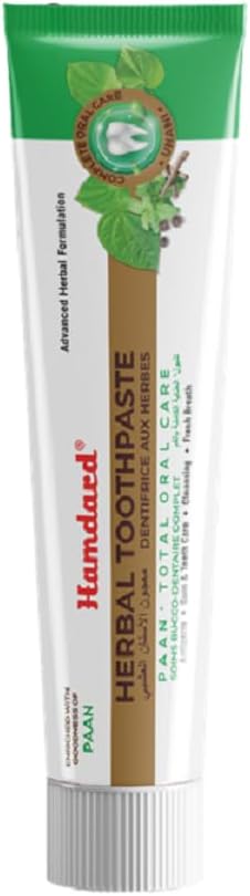Hamdard Paan Total Oral Care Toothpaste – 200g / 7.05 Oz (Pack of 2) | Herbal Ayurvedic Toothpaste with Paan Flavor | Fluoride-Free | Gum Care, Fresh Breath & Natural Oral Hygiene