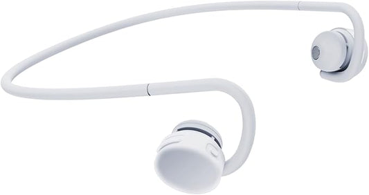 nwm GO Wireless On-Ear Speakers (Open Ear Earphones) Sound Leakage suppressed (PSZ Technology - Bone Conduction Alternative) Designed in Japan | Glacier White-StrideForce Fitness