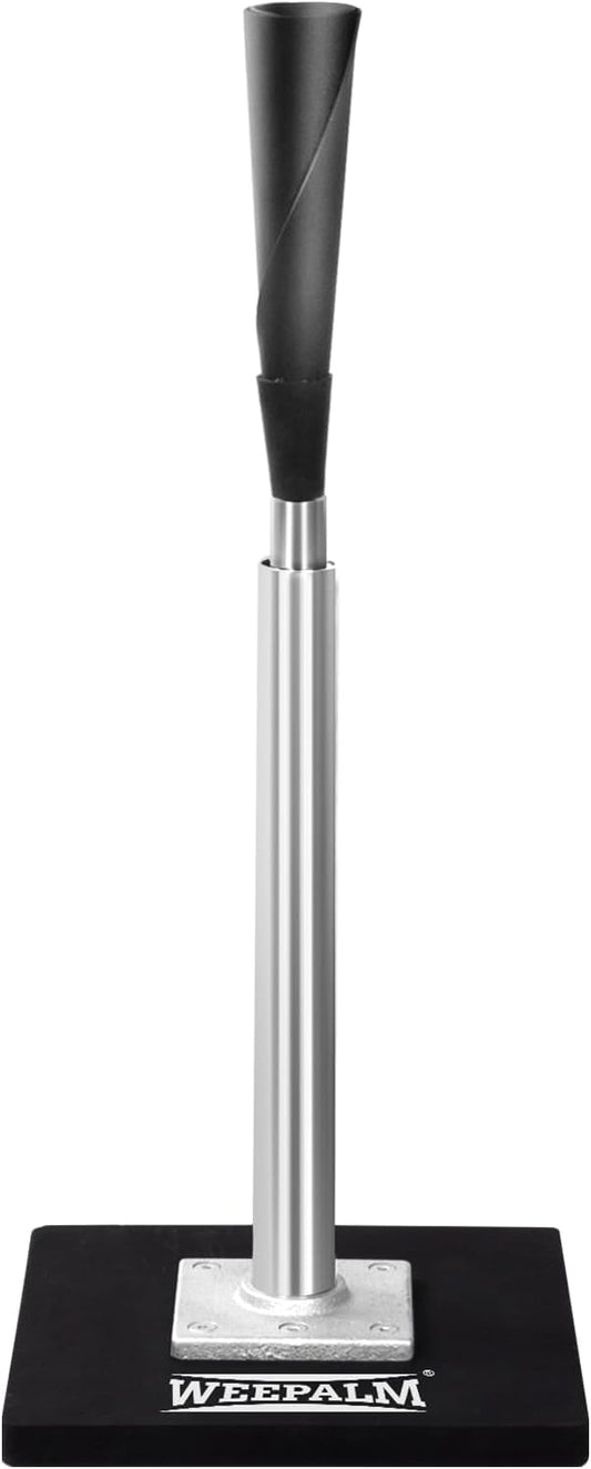 Batting Tee for Baseball/Softball, Premium Hitting Tee with Handrolled Rubber Top,Aluminum Stem,Metal Base,Easy Setup Baseball Tee Height Adjustable 24-46 inch for Kids and Adults-StrideForce Fitness