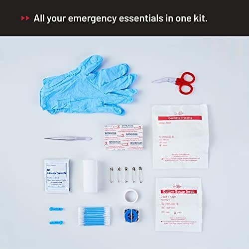 Surviveware 51 Pcs Comprehensive Premium Survival First Aid Kit - Medical Emergency Kit for Travel Camping Gear, Home Essentials & Outdoor Emergencies - HSA & FSA Eligible Survival Kit-StrideForce Fitness