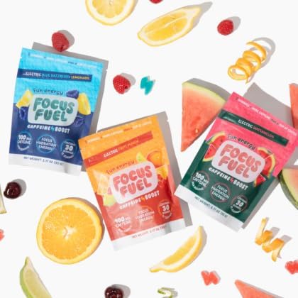 Energy Chews – Trial Size Variety Sample Pack (9 Servings) – 100mg Caffeine + Alpha GPC + L-Theanine + B12, Magnesium – Blue Razzberry Lemonade, Watermelon, Fruit Punch – No Crash or Jitters-StrideForce Fitness