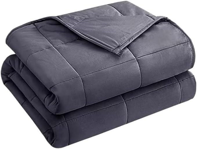 25 lbs weighted blanket Queen Size for Adults (60”x 80”, Grey) Cooling Heavy Blanket for Sleeping Perfect for 240-260 lbs, Winter Thick Breathable Blanket with Premium Glass Bead, Machine Washable-StrideForce Fitness
