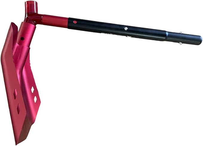 Emergency Snow Shovel with Saw - Converts from Dig to Chop/Hoe Mode Portable for Snowmobiles, Skiing, Backcountry, Avalanche Rescue Winter Survival Gear Car, Camping T6 Aluminum, Red-StrideForce Fitness