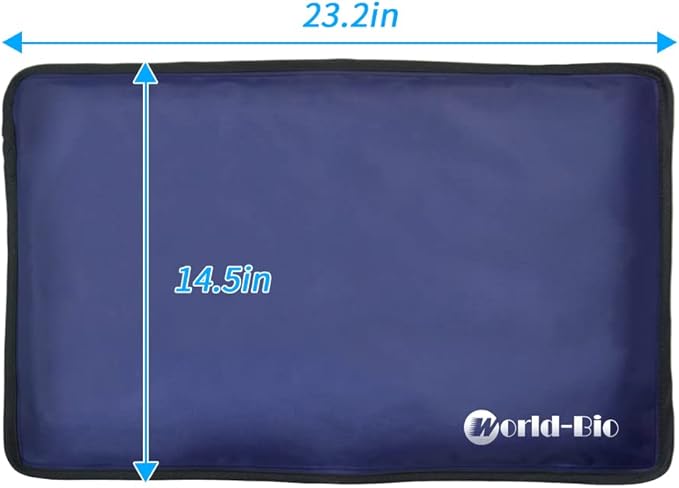 Extra Large Ice Pack for Injuries Reusable, Full Back Ice Pack Large Gel Ice Wrap w/2 Straps Cold Compress for Back Pain Relief from Swelling, Bruises, Sprains, Reusable Cold Pack 23.2" x 14.5"-StrideForce Fitness