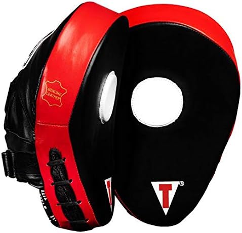 TITLE Boxing Icredi-Ball Leather Punch Mitts 2.0, Black/Red - Boxing Pads, Muay Thai, Focus Mitts, MMA Equipment, Kickboxing-StrideForce Fitness