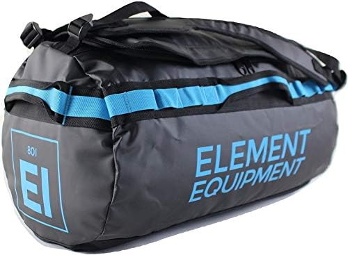 Element Equipment Trailhead Duffel Bag Shoulder Straps Waterproof Black/Blue Medium-StrideForce Fitness