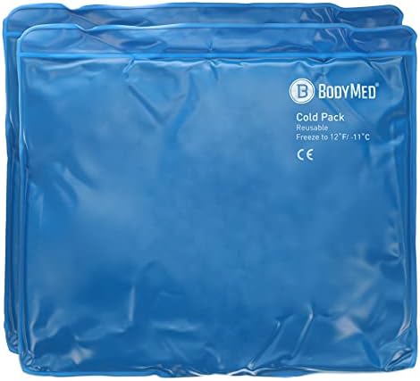 BodyMed Reusable Vinyl Ice Pack (2-Pack) for Knee, Arm, Elbow, Shoulder, Back - Professional Grade Cold Therapy for Injuries, Aches, Swelling, Bruises, Sprains - 14 in. x 12 in. (Standard)-StrideForce Fitness