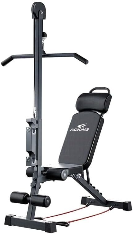 12-in-1 Multi-Functional Home Gym Workout Bench–High/Low Pulley System, Sit-Up Bench, LAT Pull-Down,Leg Developer,Adjustable Strength Training Equipment for Full-Body Fitness-StrideForce Fitness