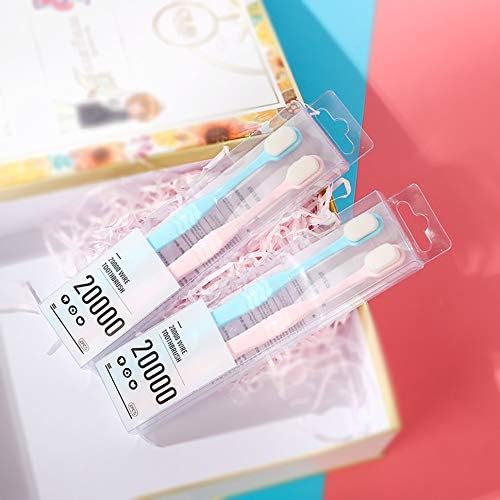 DI QIU REN Extra Soft Toothbrush for Sensitive Gums, Manual Toothbrush with 8 Tubes of 10000 Soft Floss Bristle for Gum Care (Blue & Pink & White & Black)