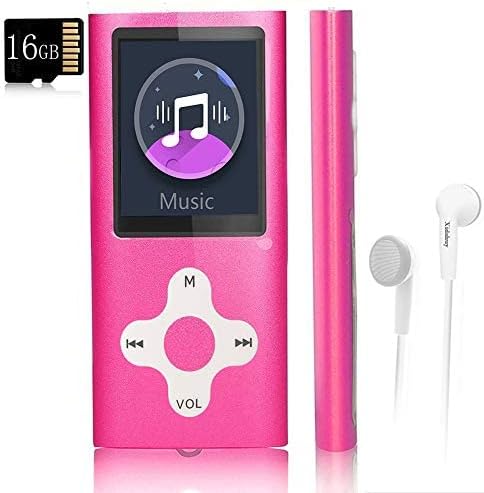 Mp3 Player,Music Player with a 16 GB Memory Card Portable Digital Music Player/Video/Voice Record/FM Radio/E-Book Reader/Photo Viewer/1.8 LCD (Pink)-StrideForce Fitness