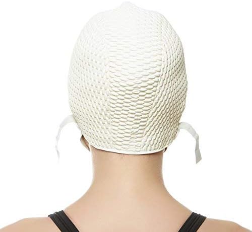 Beemo Swim Cap Women Chin Strap Bubble Crepe Latex Long Short Hair Swimming Caps-StrideForce Fitness