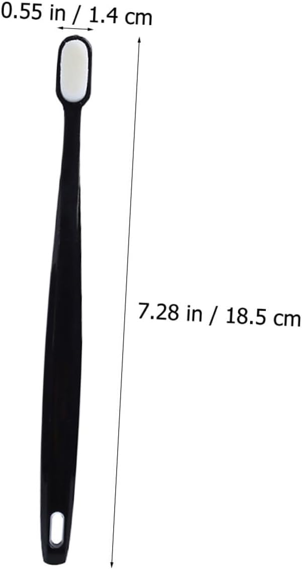 Soft Bristle Toothbrush 2pcs for Adults, Extra Thin Extra Soft Bristles, Gum Care Manual Toothbrush Set with Black and White Handles, Suitable for Sensitive Gums and Couples
