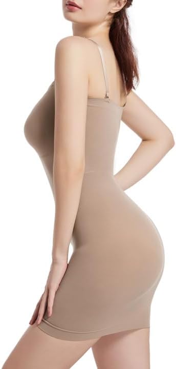 SHAPERX Strapless Shapewear Dress for Women Tummy Control Seamless Full Body Shaper Slip with Removable Straps-StrideForce Fitness