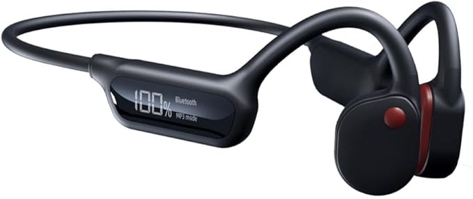 IHAO Swimming Headphones True Bone Conduction Open Ear Headset MP3 Player Built-in 32G Memory IP68 Underwater Waterproof Stereo Bluetooth Earphone for Driving Bicycling Running Skiing-X10 Black-StrideForce Fitness