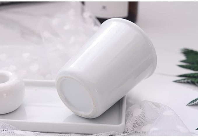 Awhale Ceramic Bathroom Cup 2Pcs, Mouthwash Cups, Toothbrush Holders, 150ml/Pcs (White)
