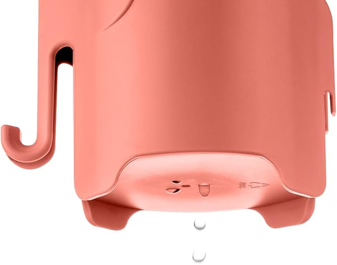 Kids Toothbrush Holder, Cute Elephant Toothbrush Holders for Toddler, Toothbrush Toothpaste Holder for Bathroom, Toothbrush Organizer with 3 Slots and a Hook, Watermelon Red