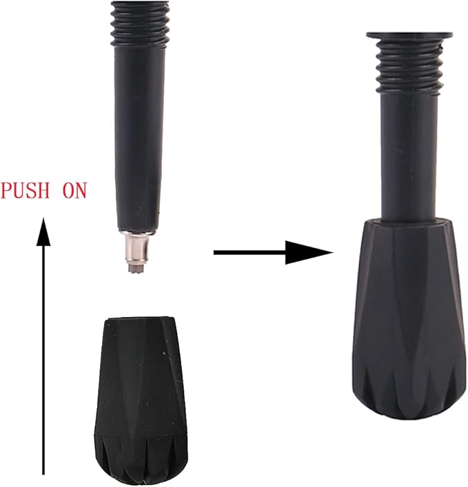 Trekking Pole Accessories Extra Thick and Wear Resisting Rubber Tips Snow Support Mud Support for Hiking Poles for All Common Trekking Poles, Hiking Sticks, Nordic Walking Poles with a Inner Diameter of 11mm/0.43"-StrideForce Fitness