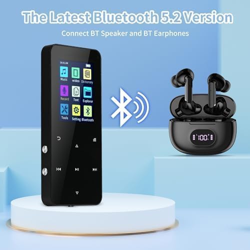144GB MP3 Player, with Bluetooth 5.2, HiFi Sound,FM Radio, Voice Recorder, E-Book, Earphones Included，Portable Music Player for Kids ，Mini Design Ideal for Sport-StrideForce Fitness