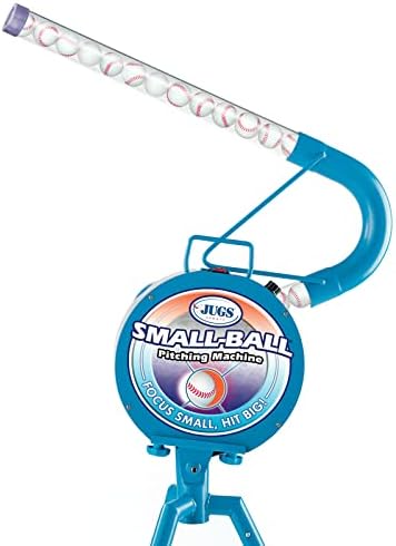 Jugs Small-Ball Pitching Machine with 2-Dozen Small-Balls—1-Dozen White and 1-Dozen Vision-Enhanced Yellow. Hitting Big. Throws fastballs or Overhand Curves., JUGS Blue-StrideForce Fitness