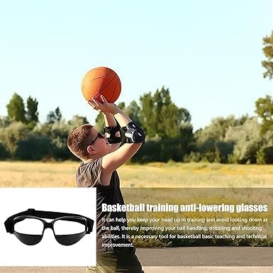 Black Basketball Glasses- Basketball Dribbling Goggles,17 X 6cm Portable Glasses For Dribbling,Comfortable Protective Sports Dribble Specs For Training Team Sports-StrideForce Fitness
