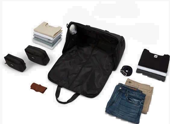 Halfday Convertible 2-in-1 Garment Duffel Weekender Bag 45L | Wrinkle-Free Travel, Hanging Suit Compartment, Shoe Pockets, Trolley Sleeve. Durable & Water-Resistant Carry-On, Shadow-StrideForce Fitness