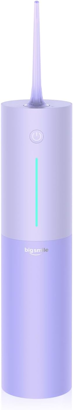Powerful Cordless Water Flosser for Healthy Gums Rechargeable Dental Oral Irrigator for Daily Cleaning of Sensitive Gums, Orthodontic Braces to Help Prevent Infections and Bad Breath（Purple