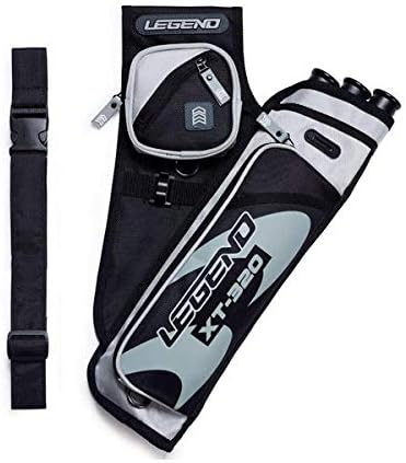 LEGEND XT320 Archery Quivers - Nylon Hip Quivers with 3 Arrow Tube Cases for Target Shooting - Adjustable Waist Belt, T-Slot, Storage Compartments for Accessories, Gear, Tools, Release Tab, Score Card-StrideForce Fitness
