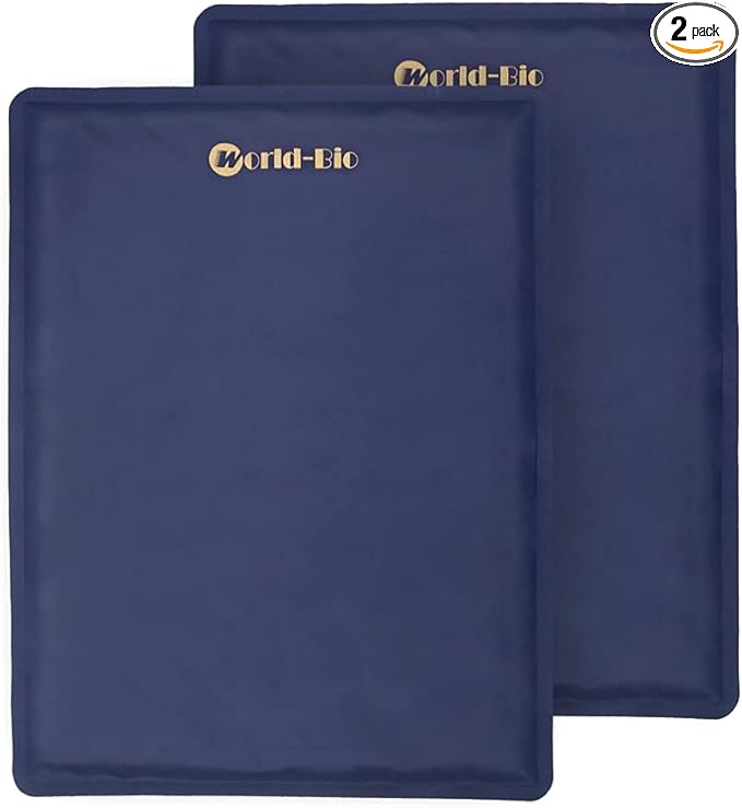 Large Gel Ice Pack 2 pack for Injuries Reusable, Flexible Hot Cold Therapy Pad for Hip, Back, Knee, Leg, Soothing Pain from Bruises & Sprains, Muscle Aches, Relief for Surgery, Back Pain 11.5" x 15.4"-StrideForce Fitness
