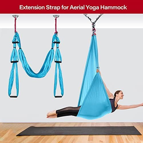 DASKING 23KN (5070 lbs) Heavy Duty Climbing Straps - 2 Pack Adjustable Daisy Chain Webbing for Aerial Yoga, Hammock, Fitness & Rigging - CE/EN566 Certified, Red/Grey-StrideForce Fitness