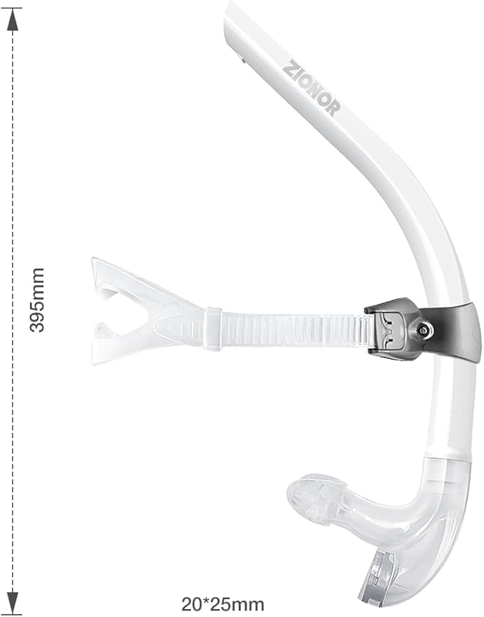 ZIONOR Snorkel Lap Swimming Swimmer Training Diving Snorkeling Comfortable Mouthpiece One-Way Purge Valve for Pool Open Water-StrideForce Fitness