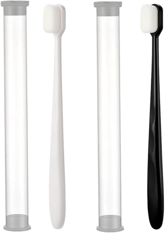 IMIKEYA Soft Micro-Nano Toothbrush 4Pcs Set with Flat Wave Heads, Ultra-Soft Bristles for Sensitive Gums, Household Oral Care Tool for Adults and Maternal Use